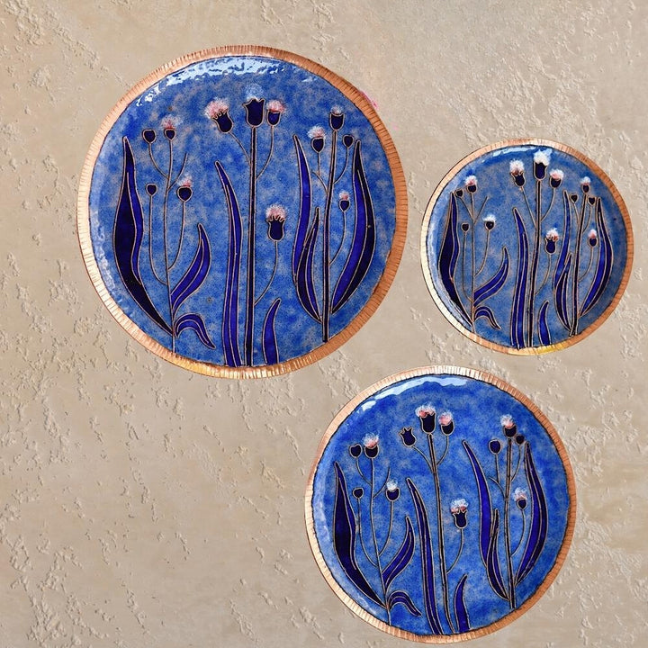 Wall Plates | Enamelled Copper | Table Top Decor | Hand-crafted | Pastels Emilia