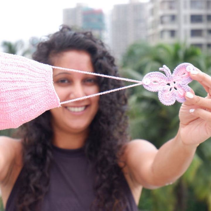 Butterfly Crochet Face Mask | Cotton | Eco-Friendly | Handmade