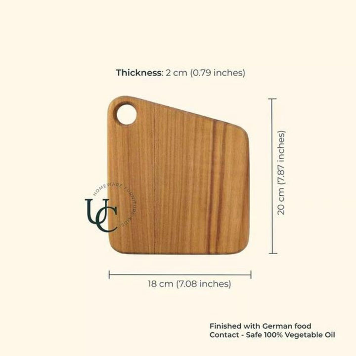 Mini Chopping Board / Serving Platter | Teak Wood | Hand-Crafted | 7 Inch