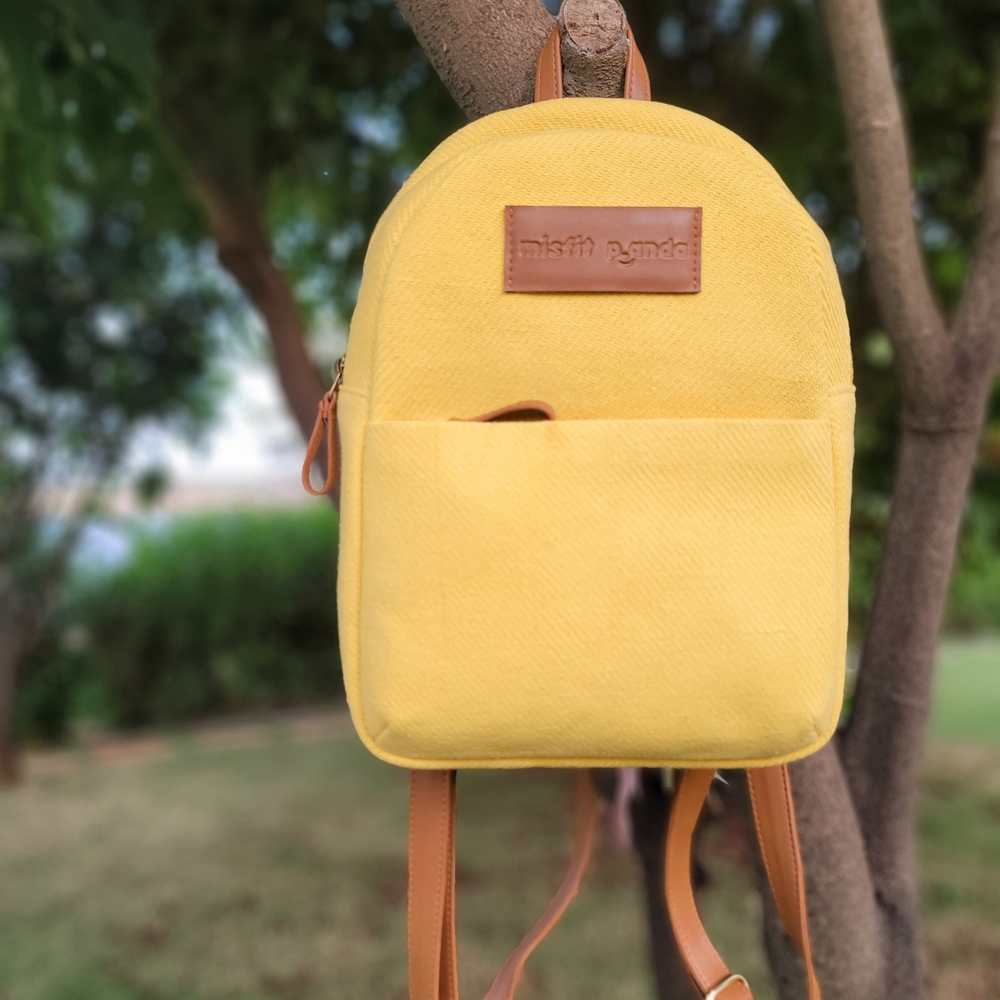 Corn Yellow Backpack | Personalised | An Eco Pick With Khes & Cactus Leather