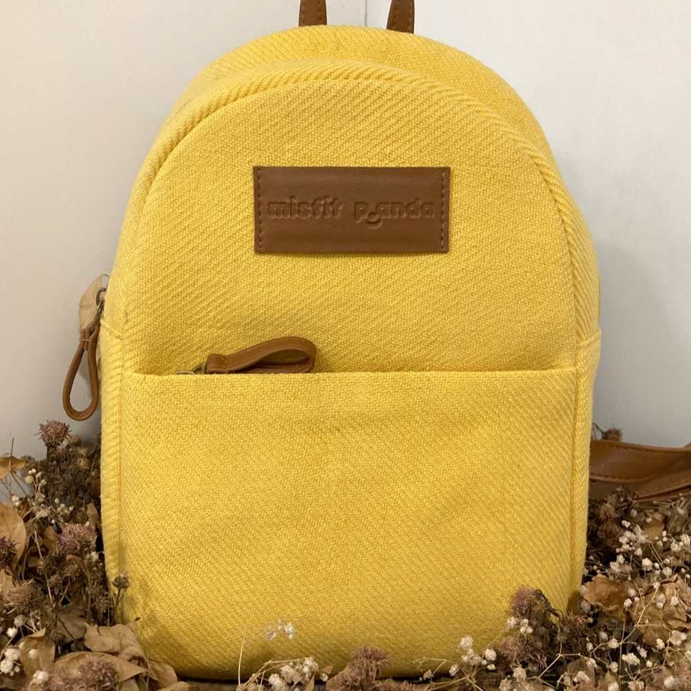 Corn Yellow Backpack | Personalised | An Eco Pick With Khes & Cactus Leather