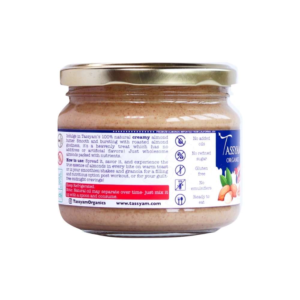 Creamy Almond Butter | Organic |  Natural | Gluten Free | 300 GM