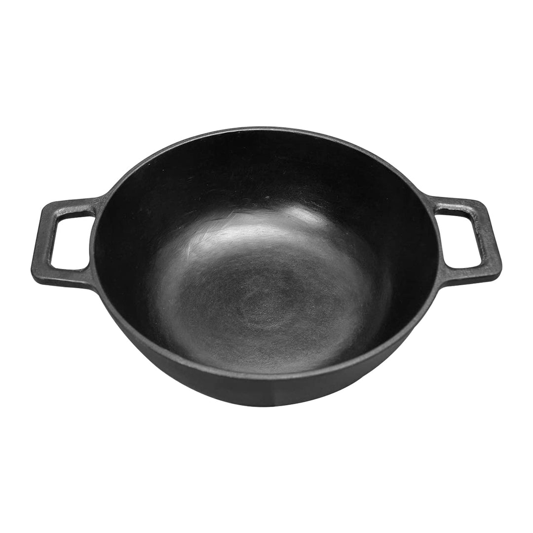 9" Cast Iron Kadhai | Toxin Free | OTG & Induction Friendly | Pre Seasoned & Ready to Use