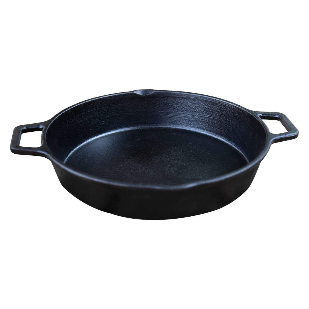 9" Double Handle Skillet | For Frying & Sautéing | Toxin Free Cast Iron | Black