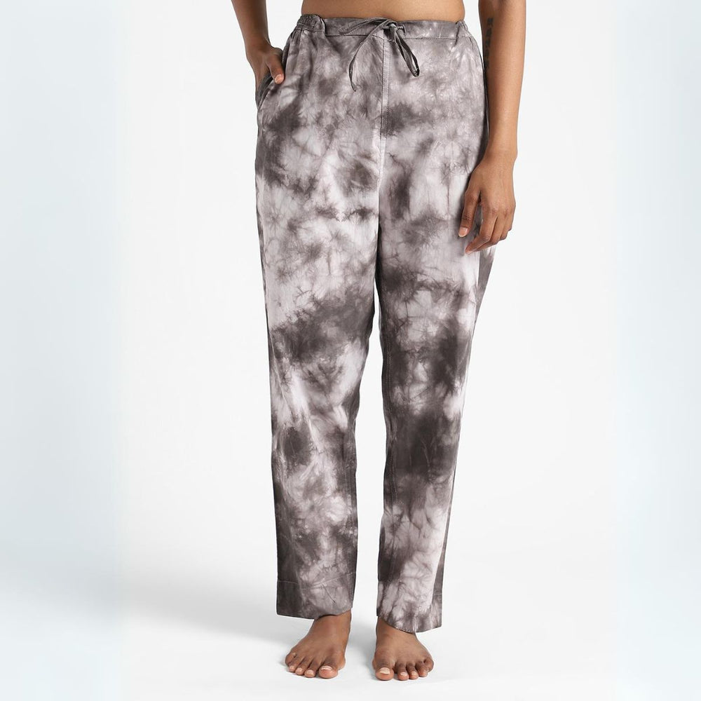 Natural Tie & Dye Womens Slim Fit Pants | Organic Cotton | Eco-Friendly | Black