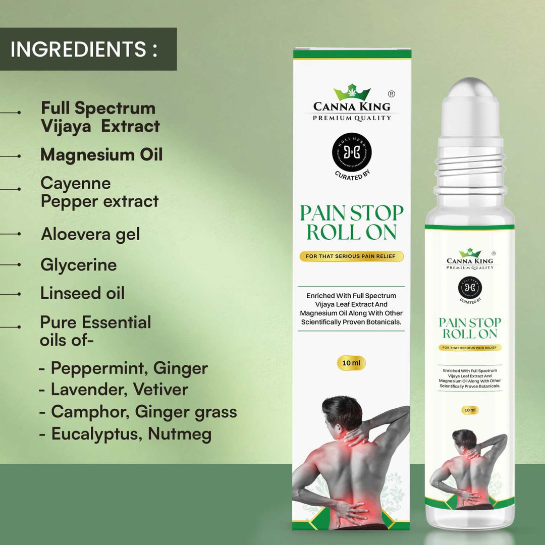 Pain Stop Roll-On | Ultimate Pain Relief | Hemp & Multiple Pain Relieving Herbs | 10 ML