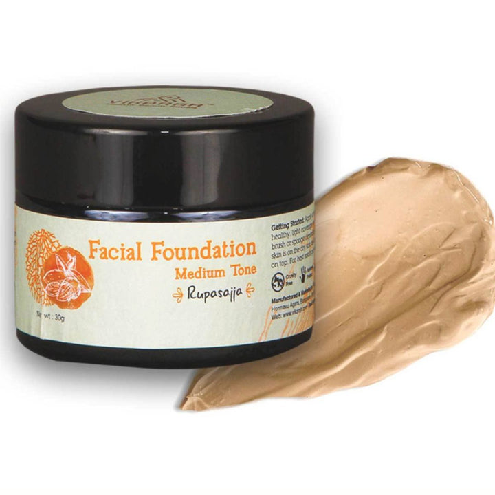 Ayurvedic Facial Foundation Medium Tone | Guilt Free Make Up | No Cakey Look | 30 GM