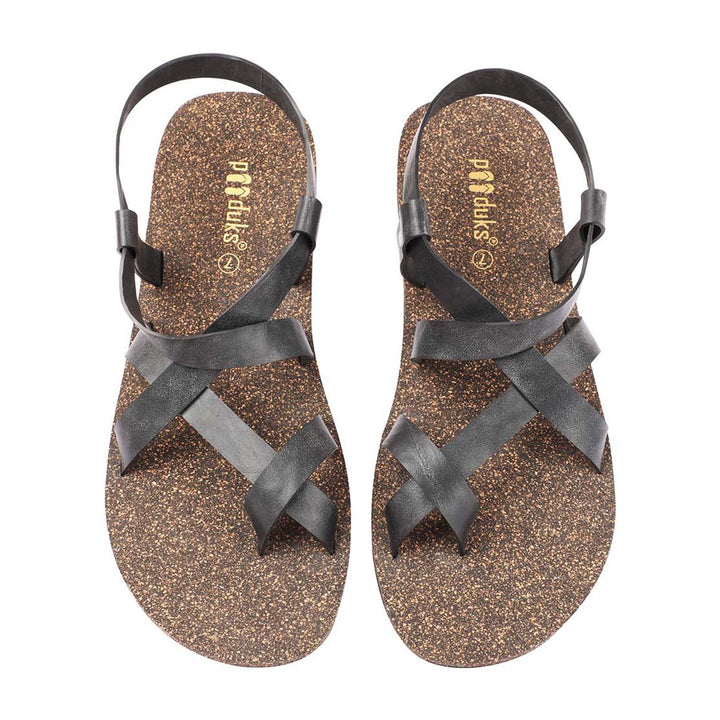 Waterproof Cork Slingback Sandals | X Cross Designed Flats for Men | Brown