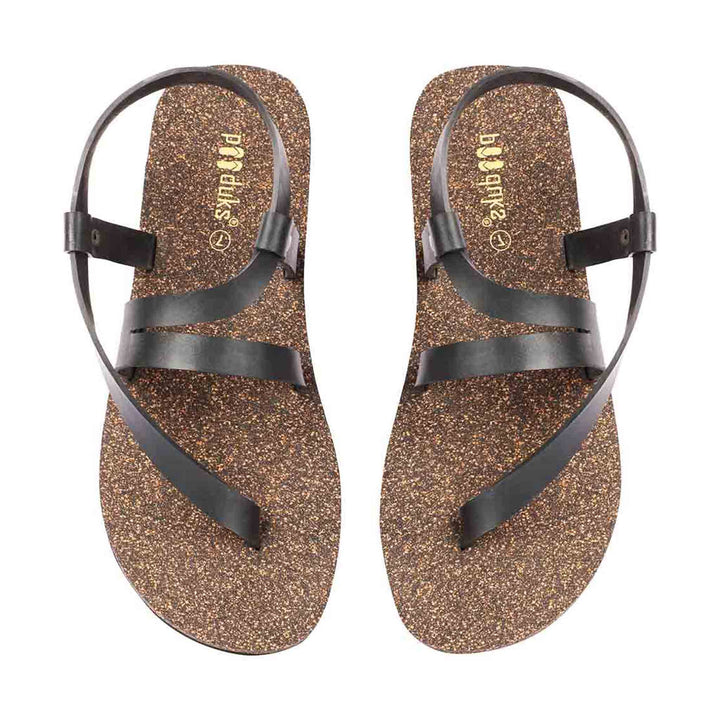 Muddy Brown And Black Flat Sandals for Men | Recycled Strap & Waterproof Cork