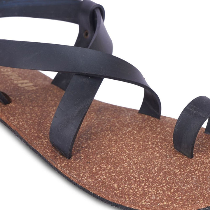 SKO Cork Sandals | Made of Recycle Tyre Tube Rubber | Unisex | Black & Brown