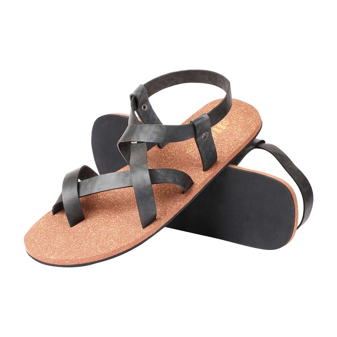 X Cross Slingback Waterproof Cork Brown Sandals | Flats for Men | Vegan