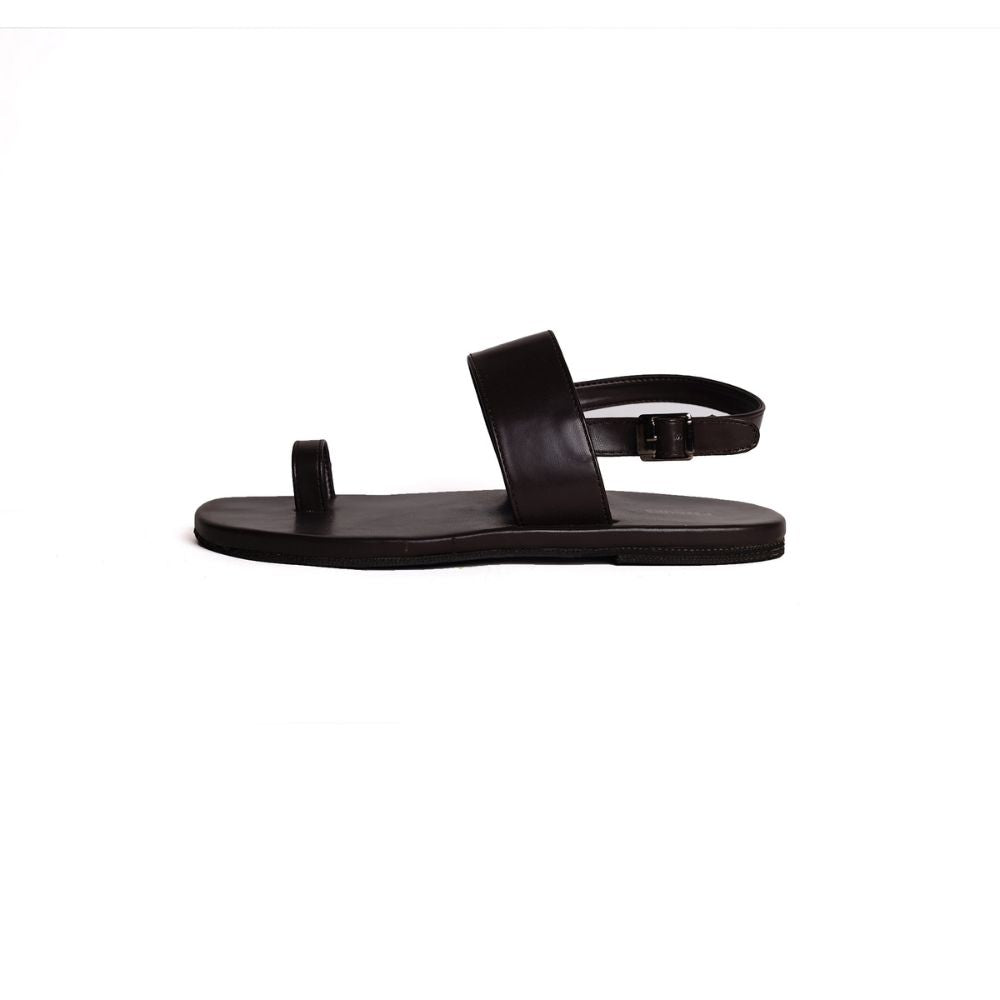 Comfy Black Flat Sandal for Men | Sharp & Timeless Design | Eco Conscious