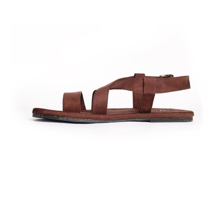 Suede Flat Sandals For Men | Hand-Crafted | Up-cycled Rubber Tyres | Brown