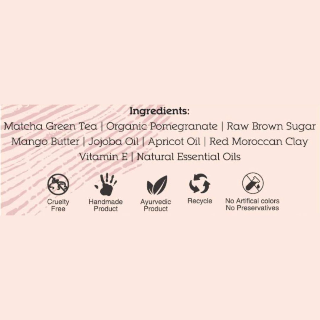 Green Tea & Pomegranate Tan Removal  Scrub | Discoloured & Sun-damaged Skin | 40 GM