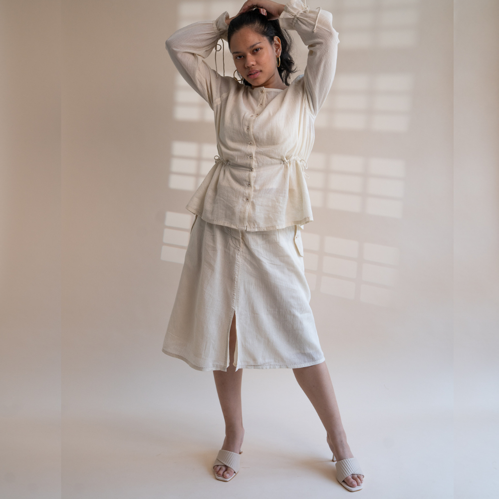 A-Line Skirt For Women | Authentic Ivory Colour | Relaxed Elegance