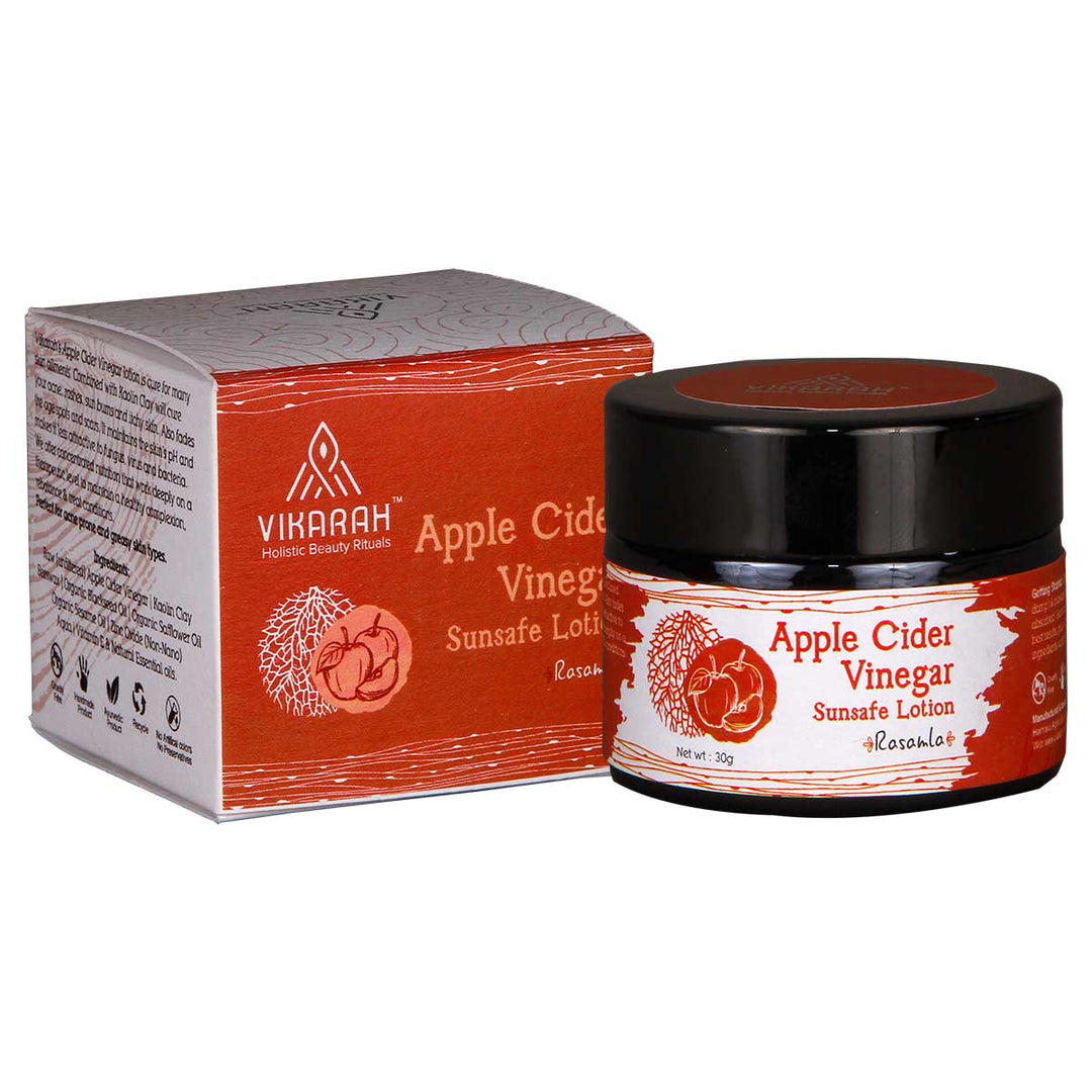 Apple Cider Vinegar Sun Safe Lotion | Natural SPF 25 Protect UVA & UVB Rays | Best for Oily and Acne Prone Skin