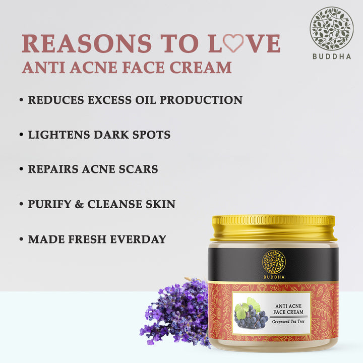 Anti Acne Face Cream | Chemical Free | Ayush Certified | Natural | For Acnes, Pimples, Scars and Marks | 75 GM