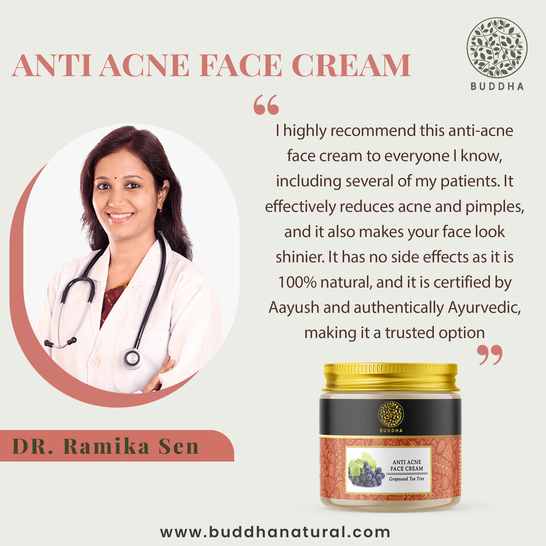 Anti Acne Face Cream | Chemical Free | Ayush Certified | Natural | For Acnes, Pimples, Scars and Marks | 75 GM