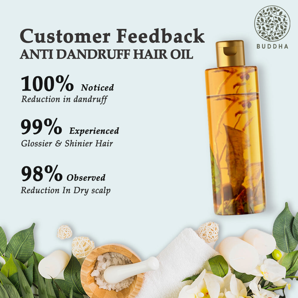 Anti Dandruff Hair Oil | Ayurvedic & Revitalising | For White Flakes & Dry Scalp | 150 ML