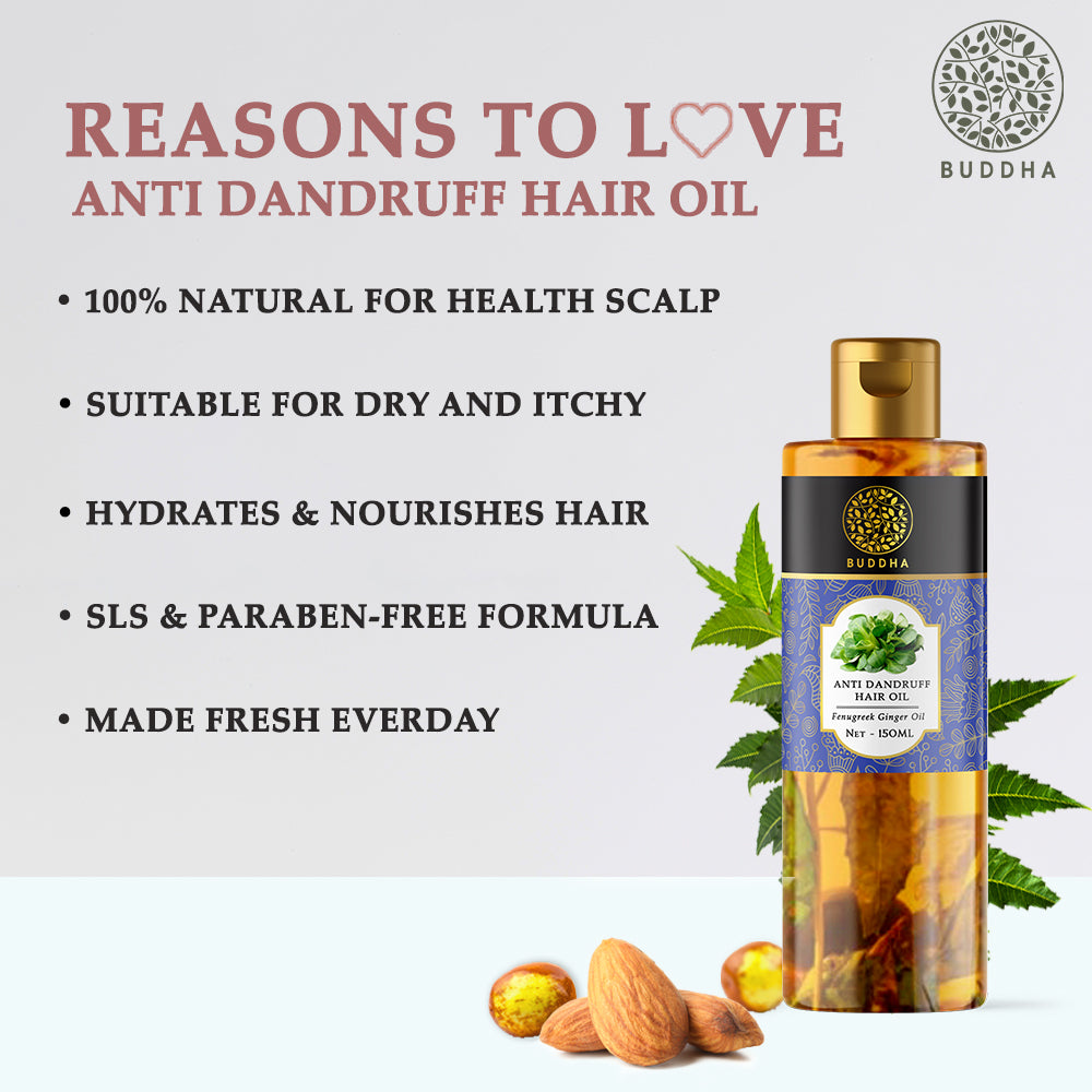 Anti Dandruff Hair Oil | Ayurvedic & Revitalising | For White Flakes & Dry Scalp | 150 ML