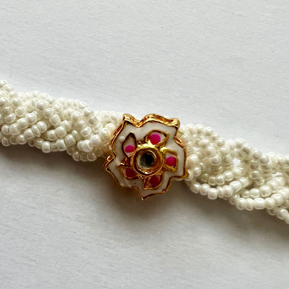 Abeer Meenakari Rakhi | Traditional | Hand-Crafted | Pristine White