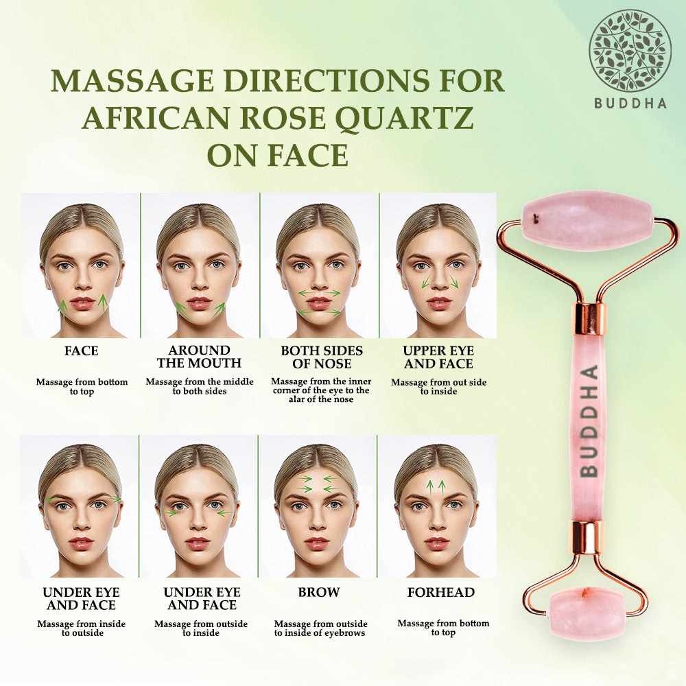 African Rose Quartz Face Roller | Facial Sculpting & Massage | Rose Quartz