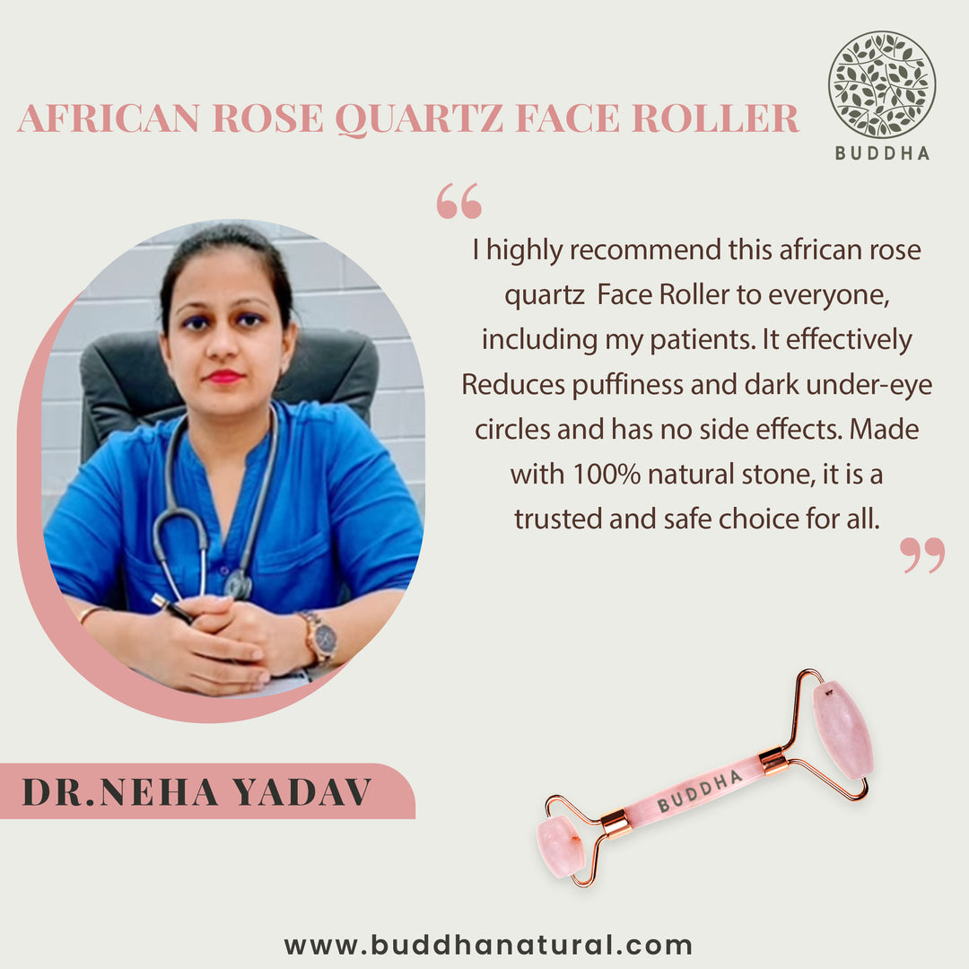 African Rose Quartz Face Roller | Facial Sculpting & Massage | Rose Quartz