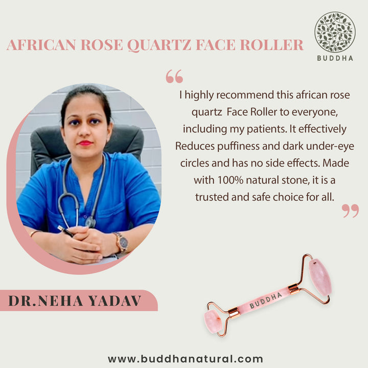 African Rose Quartz Face Roller | Facial Sculpting & Massage | Rose Quartz