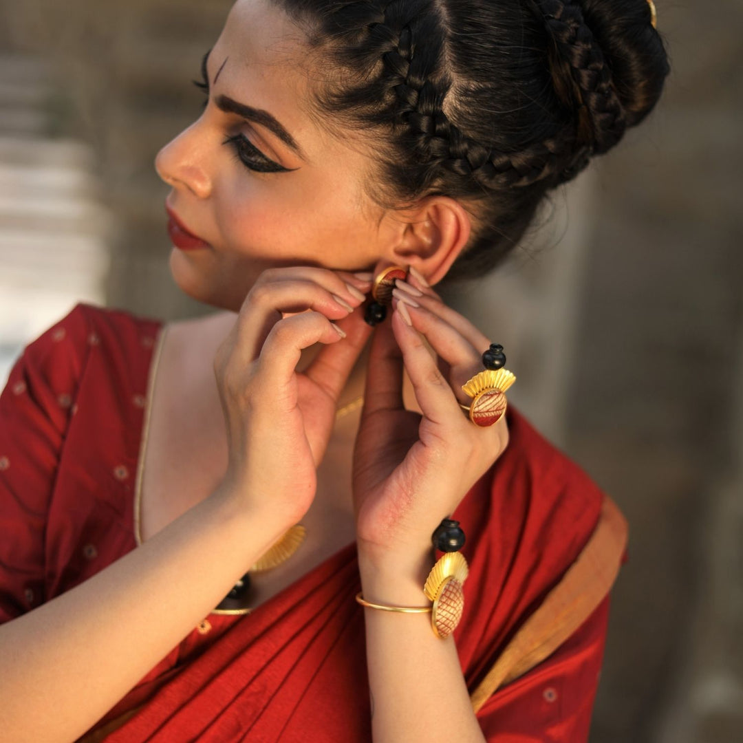 Alankriti Earring | Ethnic Jewelry | Artistic And Brass Made | Sustainable