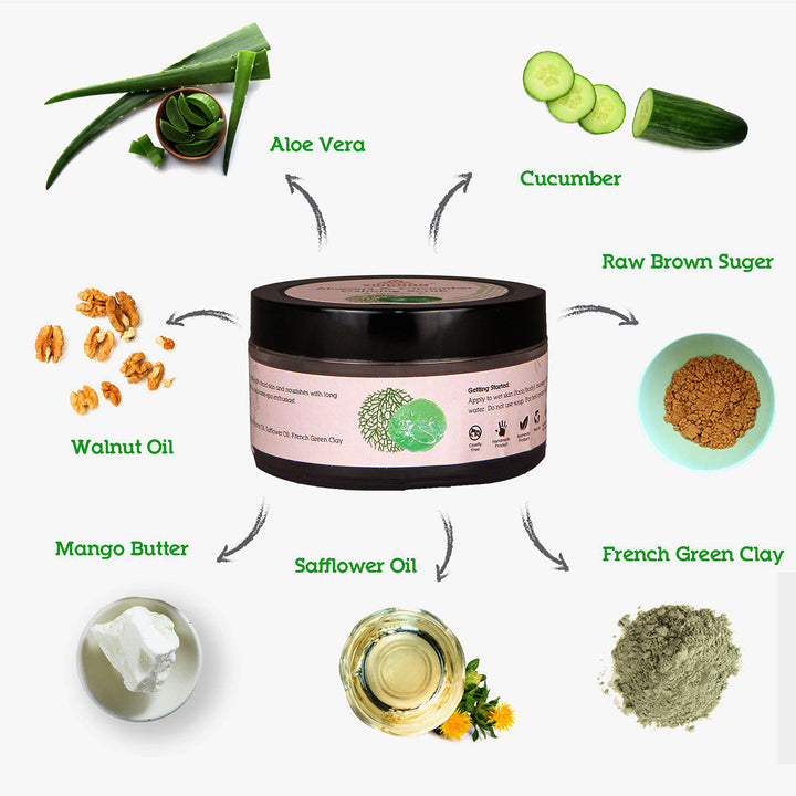 Aloevera & Cucumber Calming Scrub | Revitalising | Healthy Complexion | 40 GM  | Gentle Exfoliator