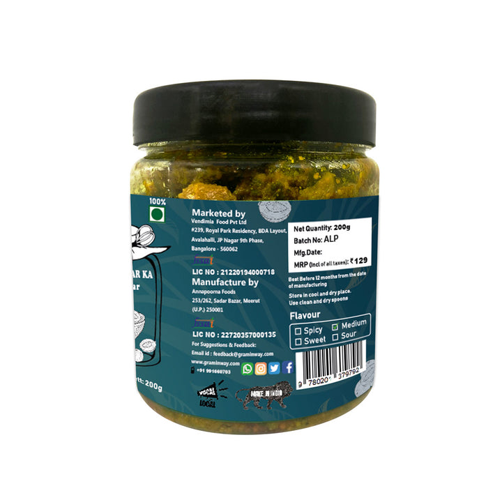 Amla Ke Achar | Punch of Spicy, Tangy Burst of Flavour | Bottle of 200 GM