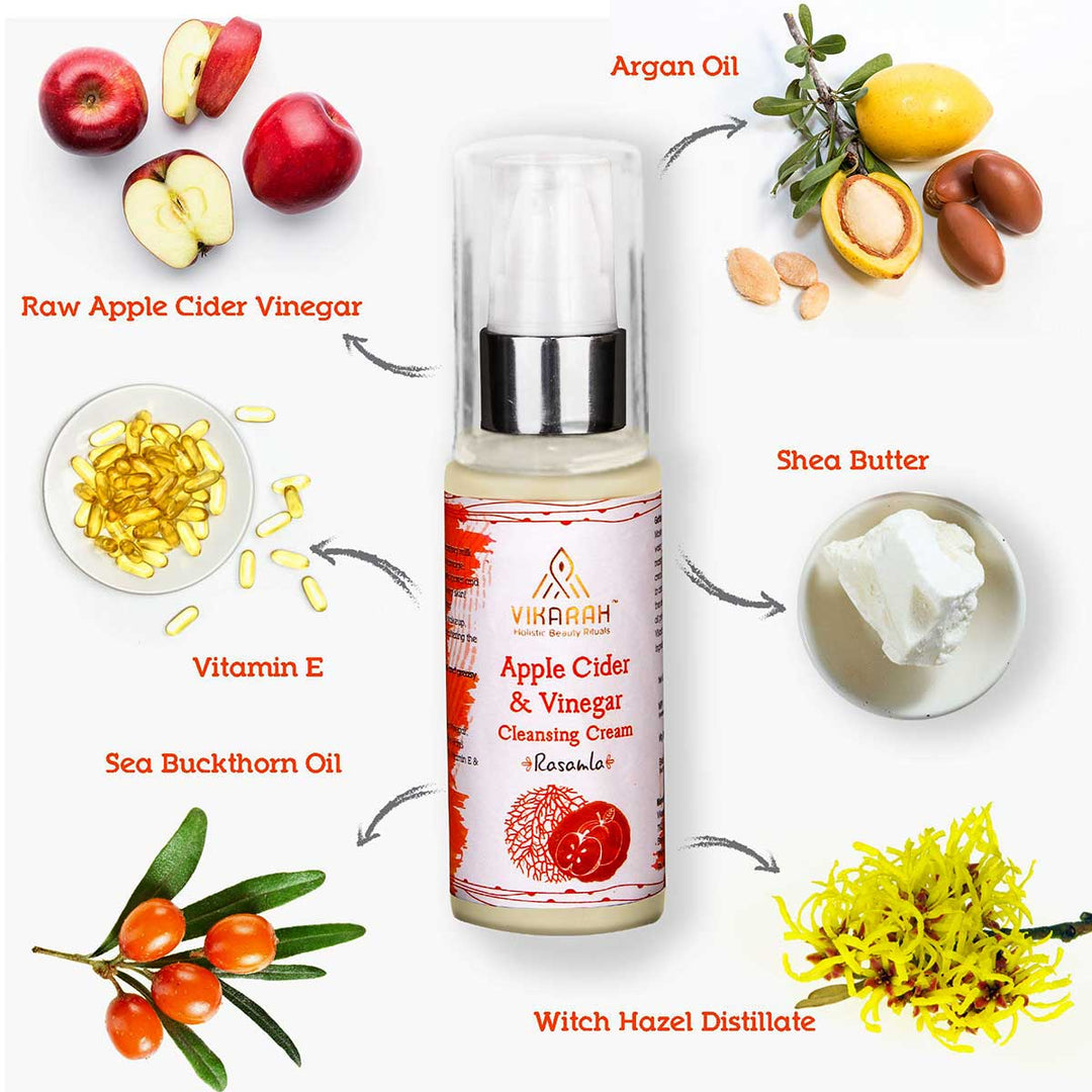 Apple Cider Vinegar Cleansing Cream | Shrinks Pores & Clears Acne | Dull & Greasy Skin | 40 MG 