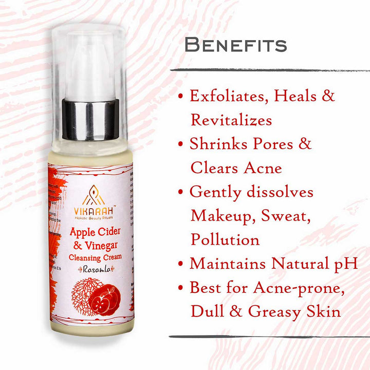 Apple Cider Vinegar Cleansing Cream | Shrinks Pores & Clears Acne | Dull & Greasy Skin | 40 MG 