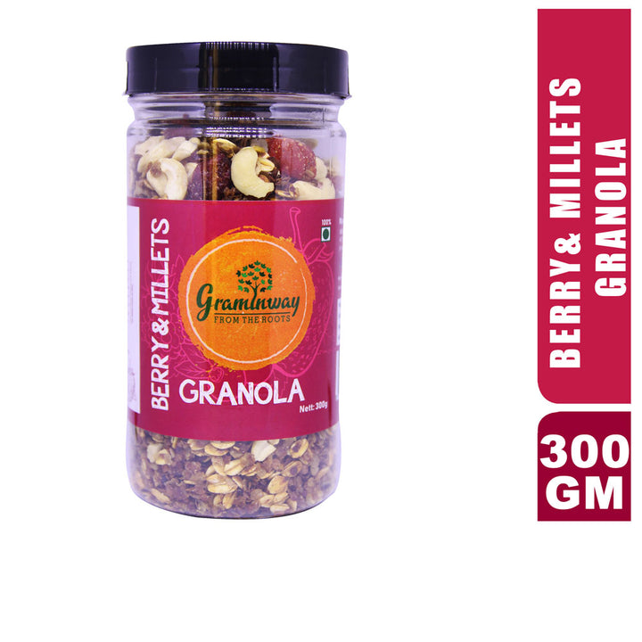 Berry & Millets Granola | A Healthy Start of the Day | Bottle of 300 GM