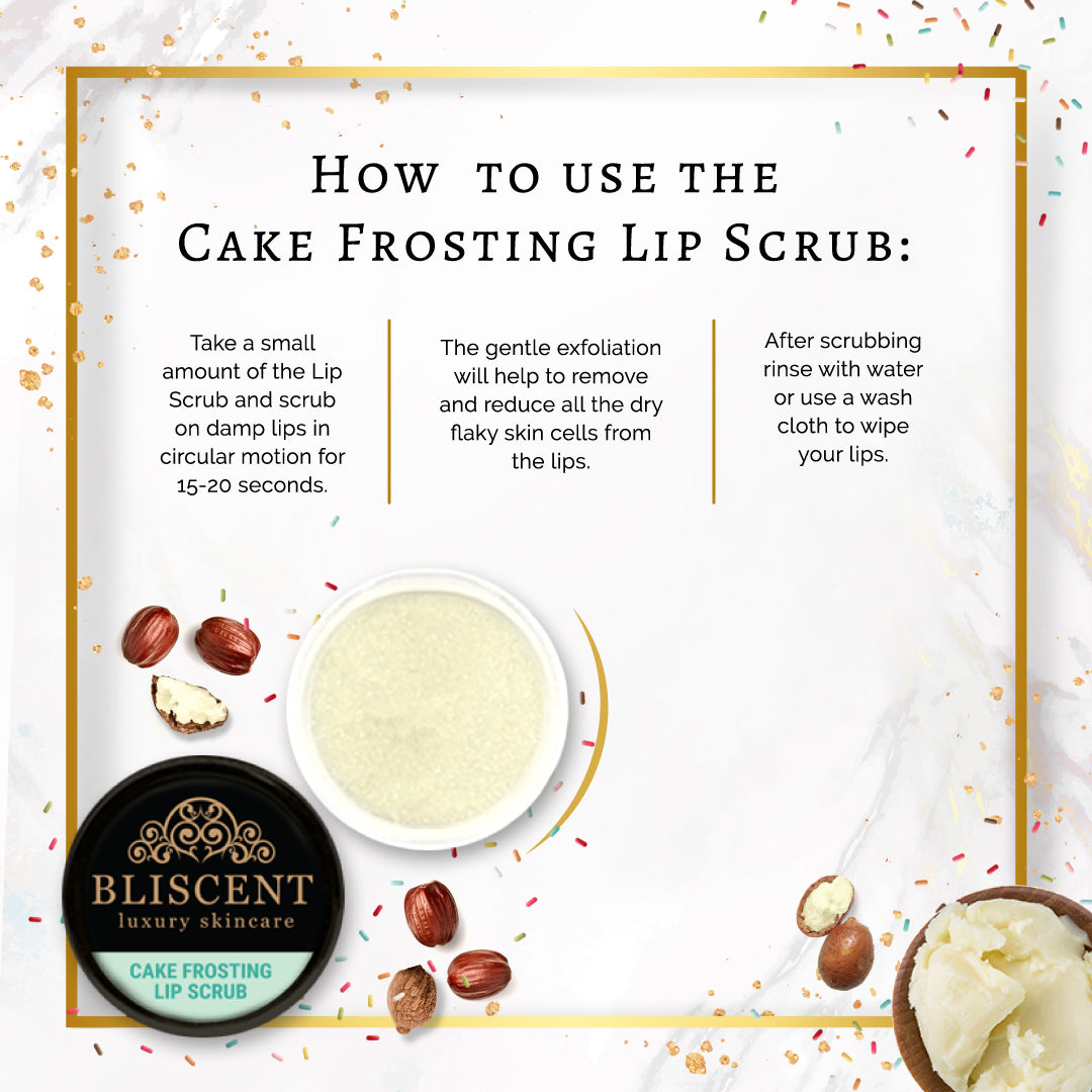 Cake Frosting Lip Scrub | Gentle Exfoliator | Nourished & Soft Lips | 10 GM