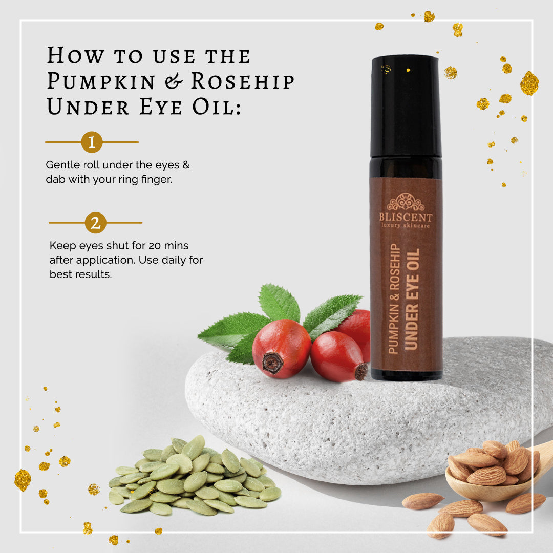 Pumpkin & Rosehip Under Eye Oil | Care For Dark Circles & Eye Puffiness | 10 ML