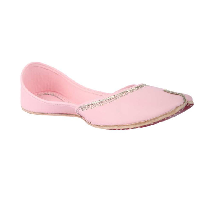 Baby Pink Jutti | Embellished Zari | Summery And Day Wear