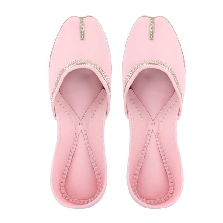 Baby Pink Jutti | Embellished Zari | Summery And Day Wear