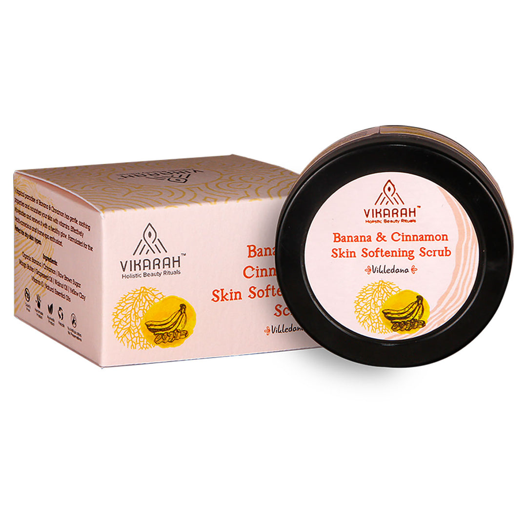 Banana & Cinnamon Softening Skin Scrub | Restorative for Sensitive Dry Skin / Lips | 40 GM 