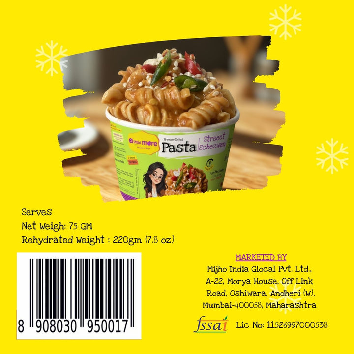 Streeet Schezwan Instant Pasta | Freeze Dried & Ready To Eat | Travel Friendly | 220 GM