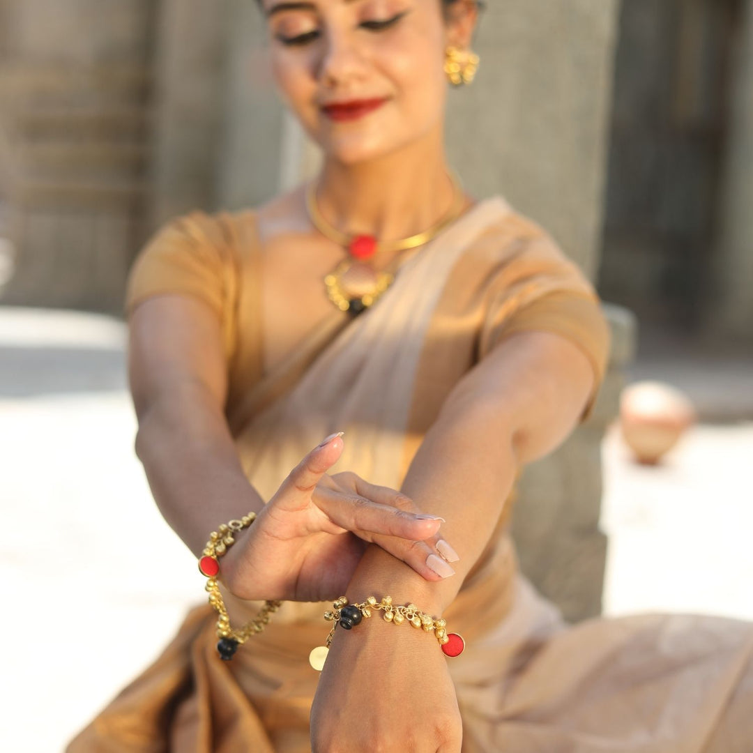 Bharatnatyam Inspired Bracelet | Hand-Crafted | Conceptual Brass Jewellery