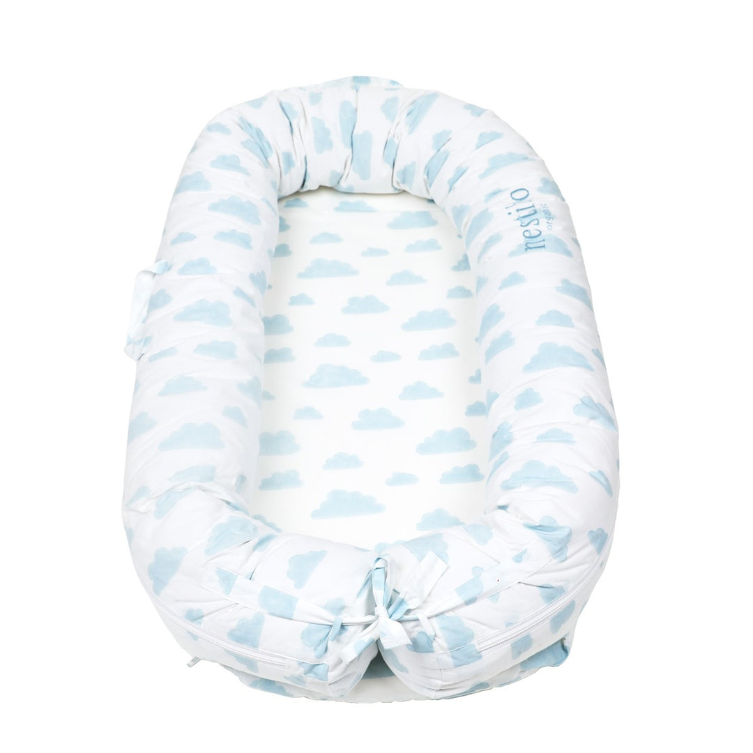 Blue Printed Cloud Mattress For Babies | Soft Cotton | Nursery Essential