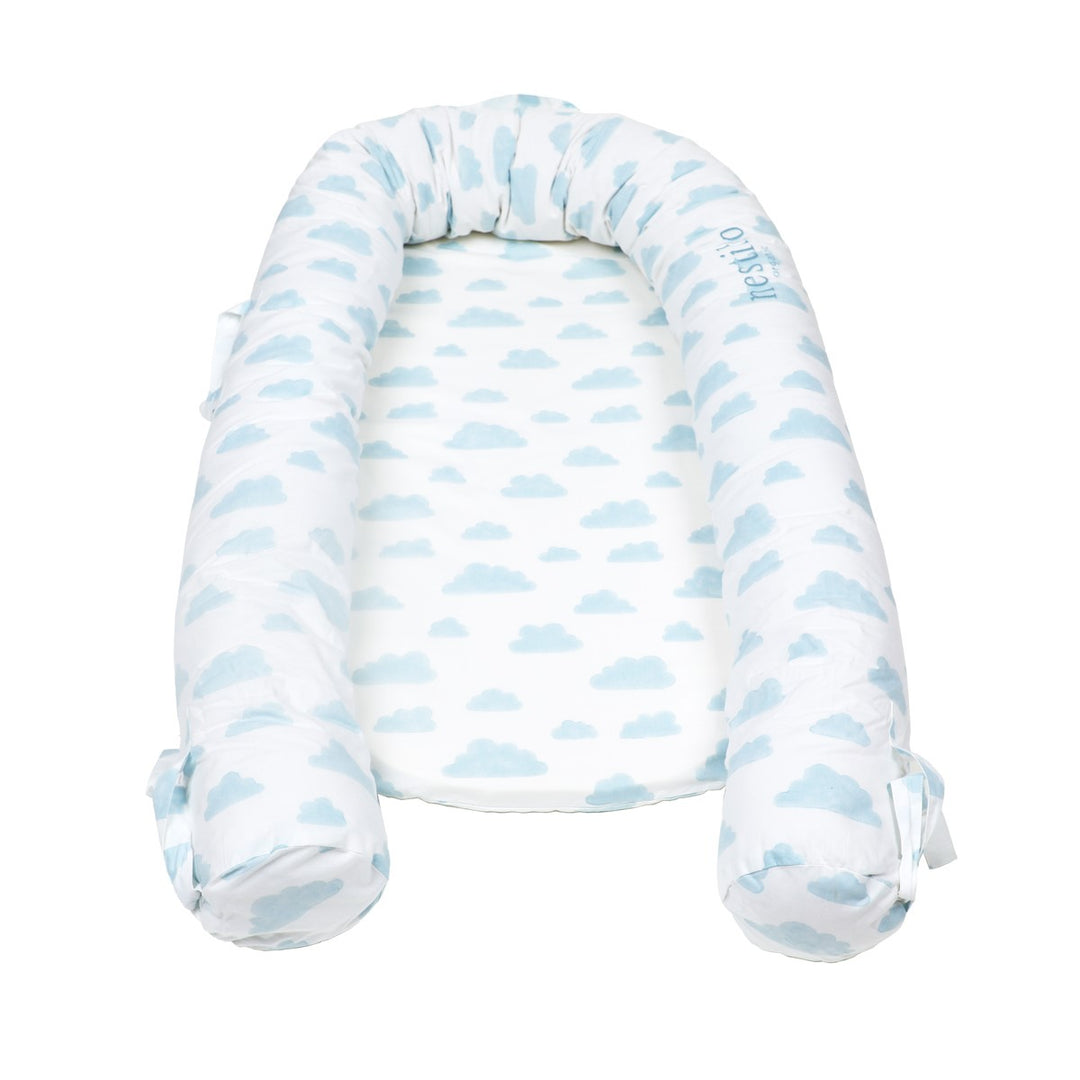Blue Printed Cloud Mattress For Babies | Soft Cotton | Nursery Essential