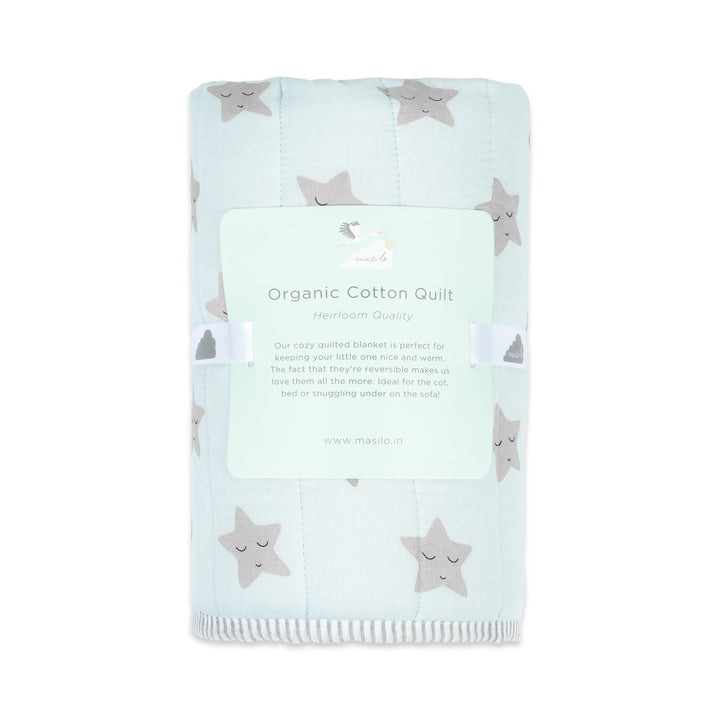 Blue Soft Quilt Blanket For Babies | Cotton | 42 x 42 Inches