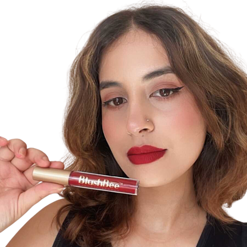 Reddish Maroon Liquid Lipstick | Smudge-Proof | Long-Lasting | Natural | 15 ML