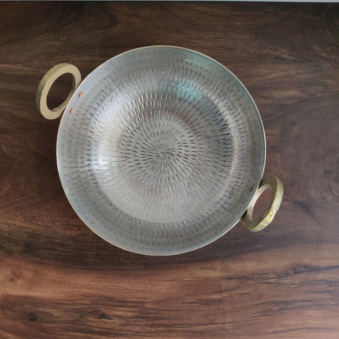 Brass Kadhai | Indian Traditional Cookware | Healthful Cooking Option | 8 Inches