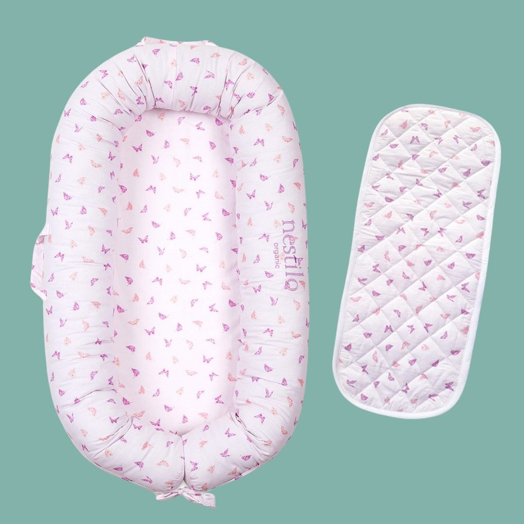 Butterfly Kisses Purple Mattress For Babies | Soft Cotton | Sleep Essential