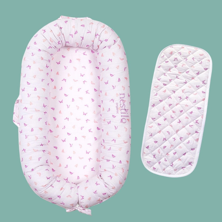 Butterfly Kisses Purple Mattress For Babies | Soft Cotton | Sleep Essential