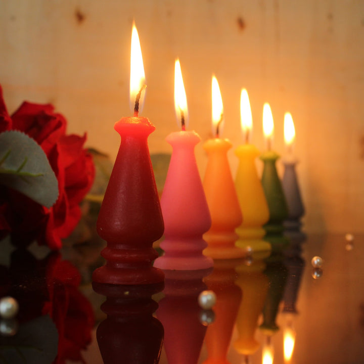 Multi-Colour Large Standee Candles | Diwali Special | Pack Of 50