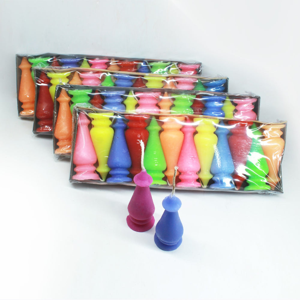 Multi-Colour Large Standee Candles | Diwali Special | Pack Of 50